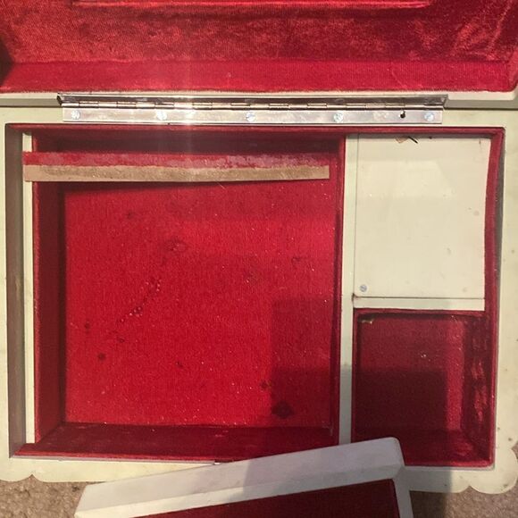 Rare 1940s Antique Lacquerware Pink Floral Mint Green Tokiwa Musical Jewelry Box - Picture 5 of 10